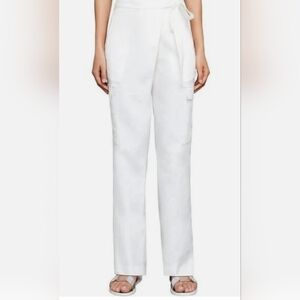 NWT BCBGMaxAzria Off White Straight Leg Cargo Wrap Pants